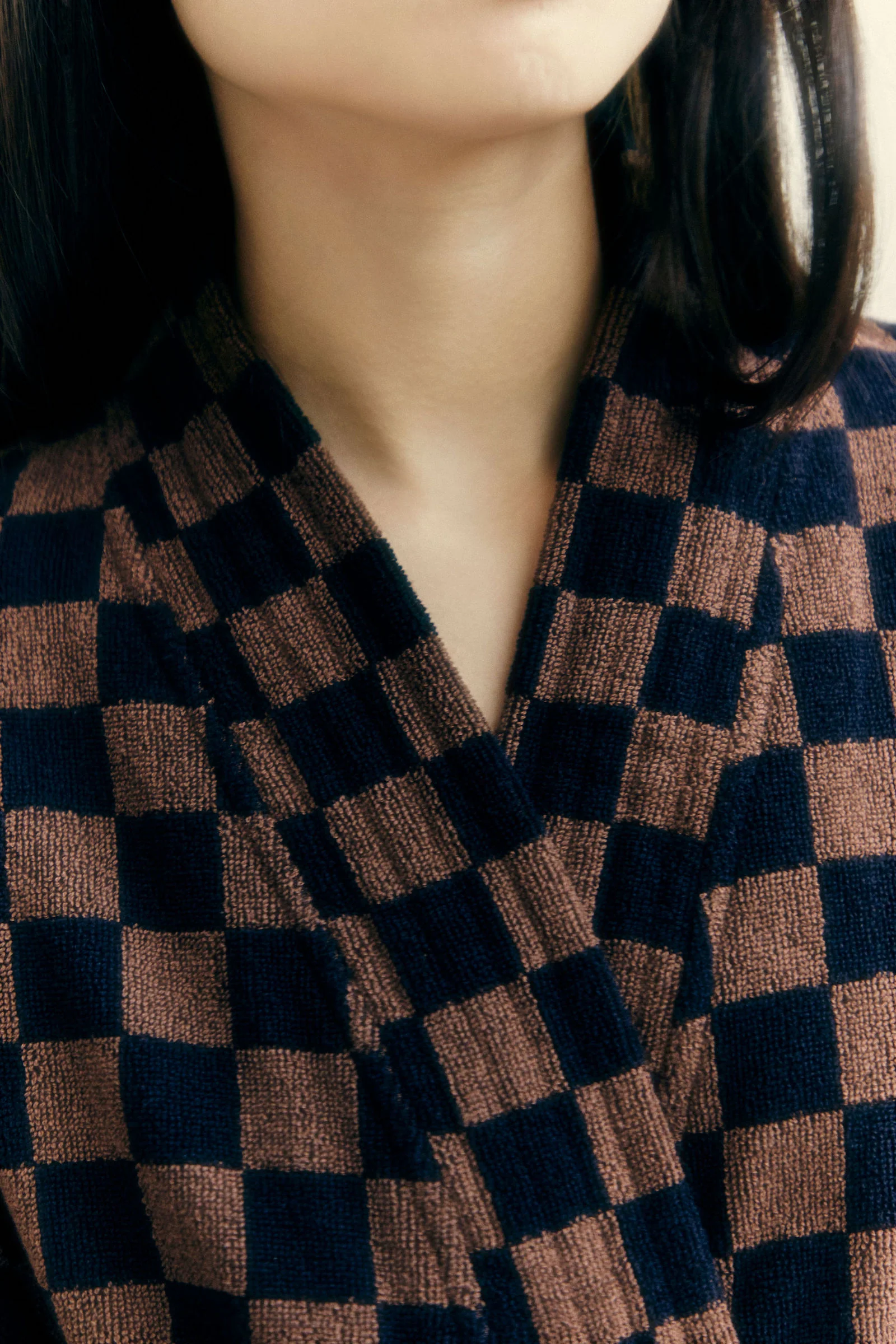 SULIS BATH ROBE Tabac & Noir - Image 7